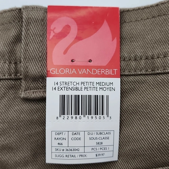 Gloria Vanderbilt Amanda Classic Fit Tapered Leg Tan Jeans Petite Medium Size 14 - Picture 7 of 14